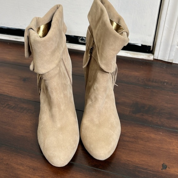 Johnston & Murphy Keaton  Leather Ankle Boots Size 7.5 Fringe Cuff Weste… - Picture 3 of 13